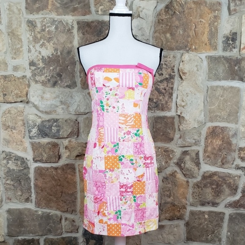 Lilly Pulitzer Sewn Patchwork Kelly Dress SZ.0 - Picture 4 of 11